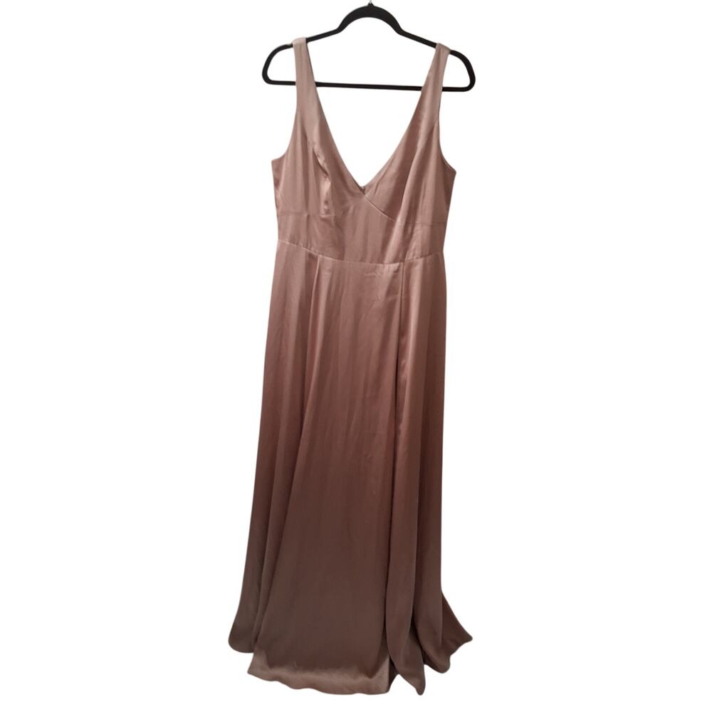 Galina Signature Women V-Neck Bridal Bridesmaid Formal Dress Champagne Pocket-14